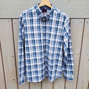 UNTUCKit Men's Terrantez Blue Plaid Shirt NWOT Sz XL Wrinkle Free